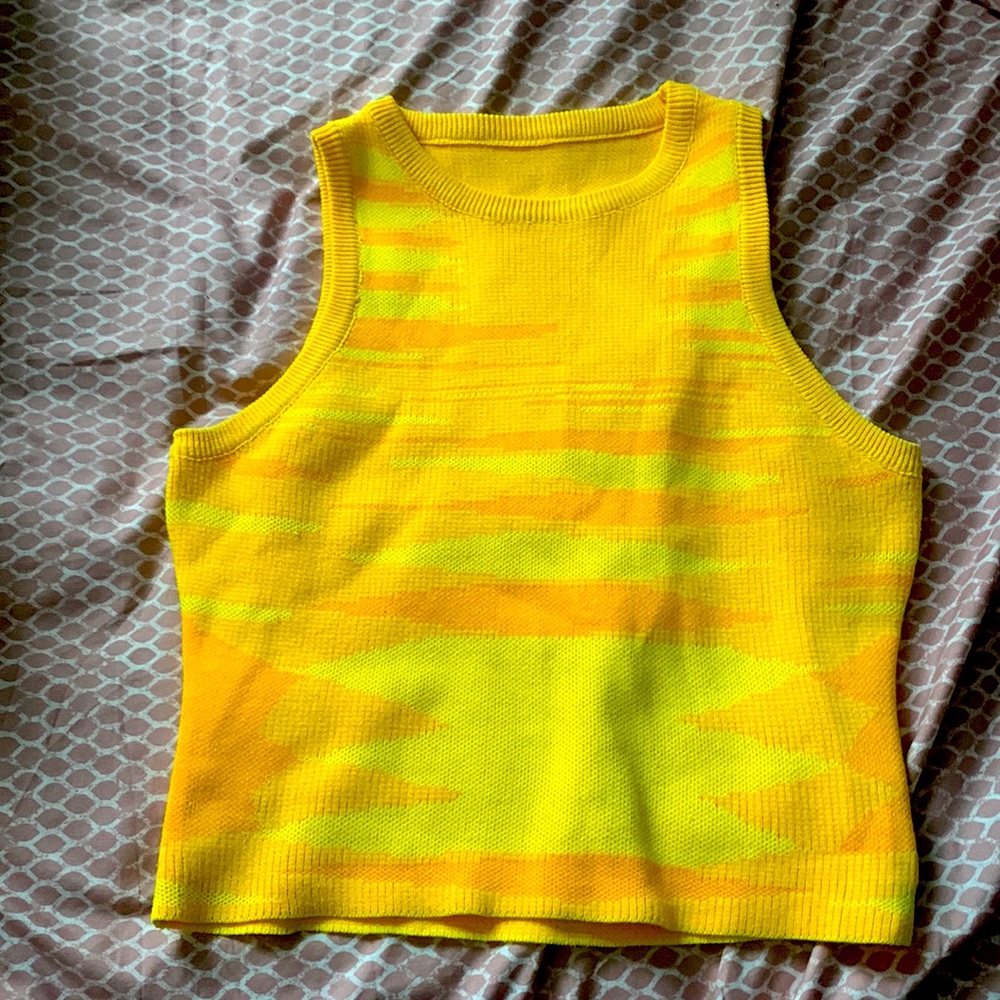 Yellow knit tank top